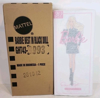 BEST IN BLACK SILKSTONE BARBIE DOLL 2019 GOLD MATTEL GHT43 MINT IN TISSUE  - Image 1 of 4