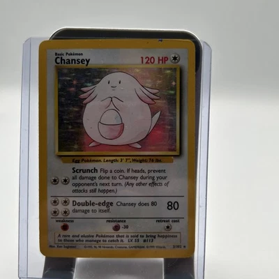 Pokémon TCG Chansey Base Set Holo Unlimited Rare Card 3/102 LP Condition - Image 1 of 4