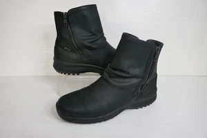 HOTTER TERRAIN GTX BLACK WAXED NUBUCK LEATHER WATERPROOF ZIP ANKLE BOOTS UK 4STD - Picture 1 of 16