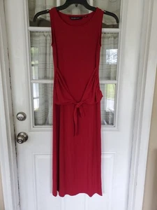 Maxi Vestido Colleen Lopez Envolvente Frontal Sin Mangas Rojo Oscuro Talla XS 47" Hombro A - Imagen 1 de 5