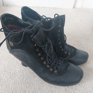 Hush Puppies Vivianna Womens Black Leather Wide Fit Ankle Boot UK Size 5 - Picture 1 of 6