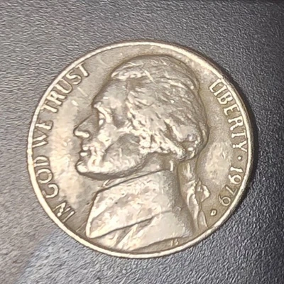 1979 D Filled Jefferson Nickel Double Struck/Off Center Errors DDO - Image 1 of 4