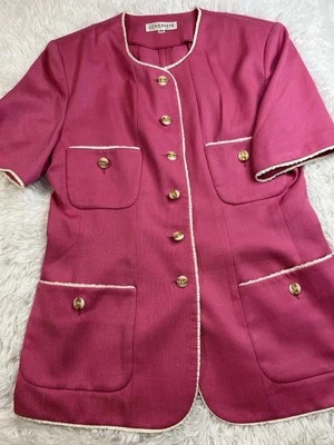 Top vintage años 80 marca francesa La Kucci Mode De Paris rosa abotonado talla 40/ EE. UU. Foto 1 de 4