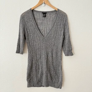 Abito maglione Theory donna piccolo 100% cashmere grigio manica 3/4 lunghezza ginocchio - Foto 1 di 6
