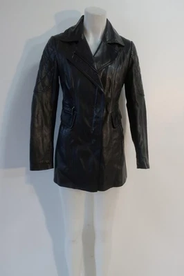 Casaco de couro preto feminino Laundry By Shelli Segal P - Imagem 1 de 4