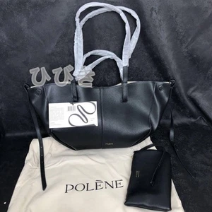 POLENE Black Shoulder Bag Large Women's Large Capacity Bag Blacksp - Picture 1 of 16