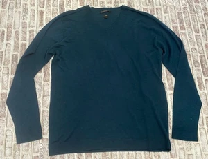 John Varvatos Luxe Merino Wool Sweater  Blend Dark Teal XL V Neck Soft - Picture 1 of 5