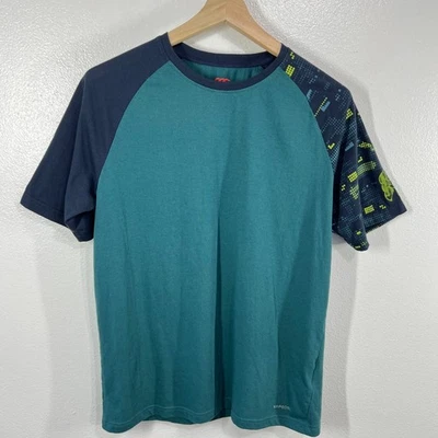 Canterbury VAPODRI Graphic Performance Shirt Mens L Teal Navy Sleeve Athletic - Image 1 of 4
