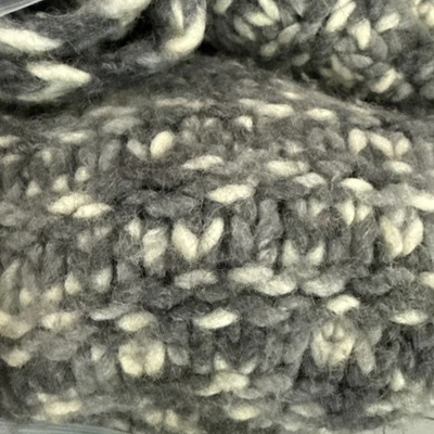 City DKNY Chunky Wool Blend Pullover Sweater L Gray White Funnel Neck - Image 1 of 4