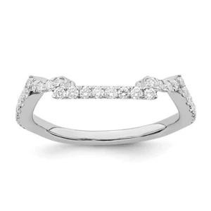 14K White Gold 3/8 Ct Lab Grown Diamond Wedding Band Ring for Women Size 7 - Picture 1 of 9