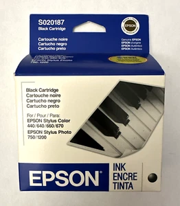 Original Epson S020187 Tintenpatrone Schwarz für Epson Stylus Abgelaufen 06/2006 NEU - Bild 1 von 5