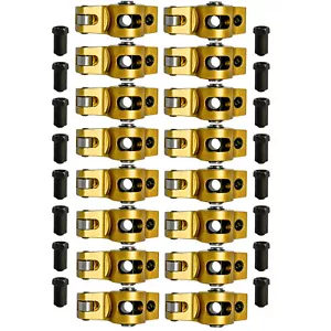 Roller Rocker Arms for Chevy BBC 396 402 427 454 1.7 Ratio 7/16" Gold Anodized - Picture 1 of 8