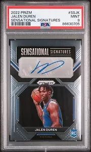 2022 Panini Prizm Sensational Signatures Jalen Duren SSJK PSA 9 quasi nuovo con Mt - Foto 1 di 2