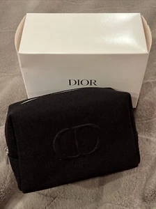 CHRISTIAN DIOR KOSMETIK MAKE-UP TASCHE HÜLLE TASCHE SCHWARZ LEINWAND LOGO CD BRANDNEU IN VERPACKUNG Reißverschluss - Bild 1 von 8