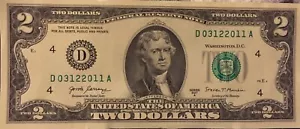 2017A 2$ Birthday Note D03122011 Crispy New (3/12/2011) - Picture 1 of 2
