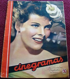 KATHARINE HEPBURN COVER für Kinos (2/23/36) Filme Chaplin Colbert Velez - Bild 1 von 7