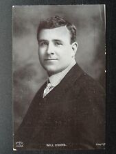 Studio Portrait WILL EVANS Actor Comedian & Playwright c1905 Postcard by G.D.& D
