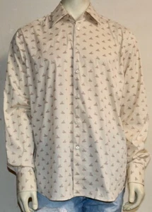 PRADA mens jockey riding a turtle print dress shirt 42 16.5 - Picture 1 of 7