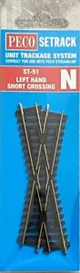 Peco ST-51 - Setrack N Gauge - Left Hand Short Crossing - Picture 1 of 1