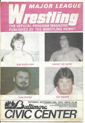 Major League Wrestling 1979 WWF Baltimore Programa Bob Backlund Andre the Giant Foto 1 de 4