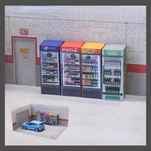 1/64 Diorama Vending Machine Model City Street Beverage Cabinet Scene Prop Model - Picture 1 of 16