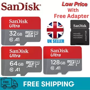 SanDisk Ultra Micro SD 32GB 64GB 128GB Class 10 SDHC SDXC Memory Card & Adapter - Picture 1 of 12