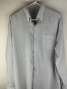 PETER MILLAR BUTTON SHIRT -XL BLUE WHITE CHECK GOLF SUMMER COMFORT NYLON STRETCH - Picture 1 of 19