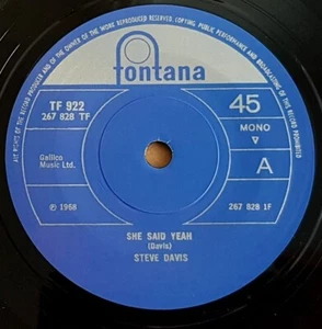 STEVE DAVIS - "She Said Yeah" Freakbeat REPRO/REISSUE - HEAR IT! - Picture 1 of 2