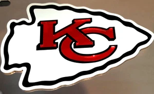 Kansas City Chiefs Stainless Steel License Plate Raised Acrylic Logo - Picture 1 of 3