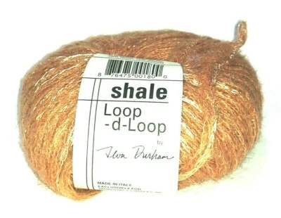 Teva Durham Shale Loop-d-Loop yarn burnt orange new mohair blend ball - Image 1 of 4