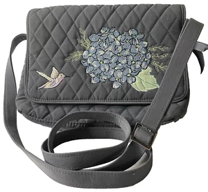 Bolso Bandolera Vera Bradley Happy Hydrangeas Bordado a Máquina Colibrí - Imagen 1 de 6