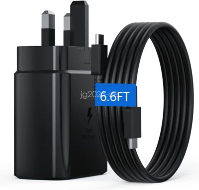 45W Super Fast Charging Charger Adapter 2M Cable For Samsung Galaxy S25 S24 S23 - Image 1 of 4