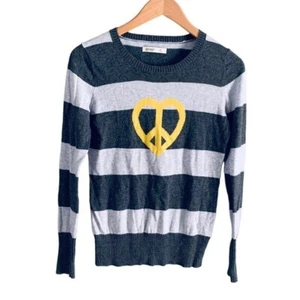 Old Navy gestreifter Pullover Herz Peace Gr. XS Rundhals - Bild 1 von 4
