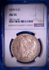 1878 S AMERIKANISCHER MORGAN SILBERDOLLAR AU-55 NGC