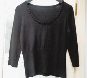 COAST Black Cropped Jumper Sweater Top S/M - Picture 1 of 8