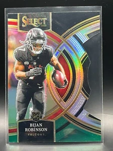 Panini Select 2023 - Premier negro y verde Prizm troquelado #180 Bijan Robinson - Imagen 1 de 2