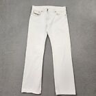 Diesel Jeans Mens Size 31 White Rabox Service Spa Button Fly Cotton Italy Made