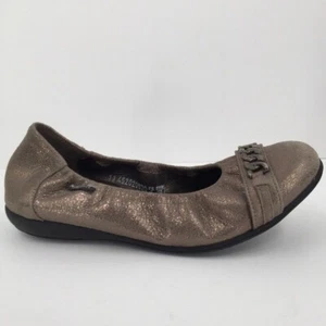 Mephisto Alison shoe crackle leather ballet flat comfort bronze chain 8 - Picture 1 of 9