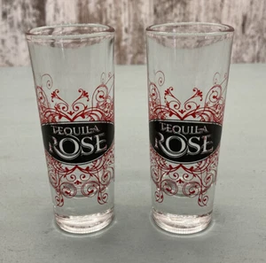 Pair Of Glass Tequila Rose Tall Shot Glasses - Picture 1 of 4