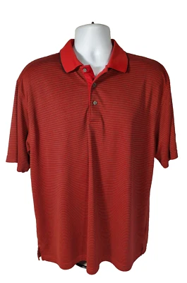 Champions Tour Polo Shirt Mens XL Short Sleeve Red Black Striped (L4) - Image 1 of 4