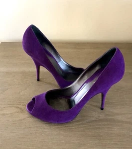 Auth. Donna Karan Collection New purple kitten heels suede pumps size 9.5 N - Picture 1 of 11