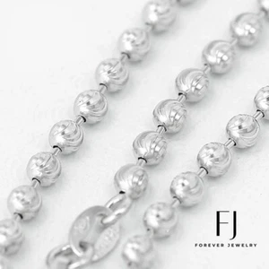 Herren Sterling Silber.925 Mondschliff 20" Kette 3mm Rund Unisex Box - Bild 1 von 3