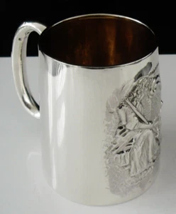 Antique Sterling Silver Cup Mug with Cinderella, William Hair Haseler 1906 - Picture 1 of 12