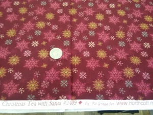 Weihnachten Tee mit Santa Sternen Urlaub Stoff Northcott 3/4 Yard Yard - Bild 1 von 2