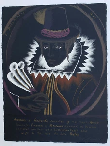 MARISOL Pencil SIGNED Color LITHO LIMITED Edition RARE Pocahontas ULAE WARHOL - Picture 1 of 10