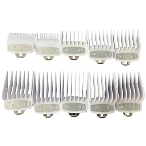 FOR WAHL GAMMA JRL CLIPPER PREMIUM METAL GUARDS WHITE ATTACHMENT SET 10 PCS