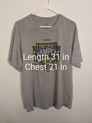 Camisa Boston Bruins Para Hombre XL Reebok NHL Hockey Gris Algodón Foto 1 de 4