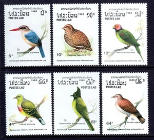 Laos 1988 Birds Complete Mint MNH Set SC 877-882 - Picture 1 of 1