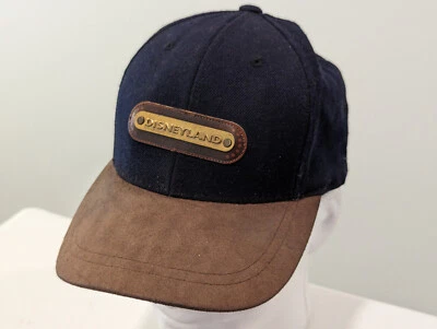 复古 Walt Disneyland 麂皮绒边缘可调节皮革绑带帽金属羊毛 — 第 1/4 张图片