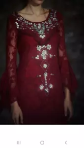 Free People Shell Game Cranberry Rotwein Häkelspitze Muschel Minikleid Gr. 6 - Bild 1 von 14